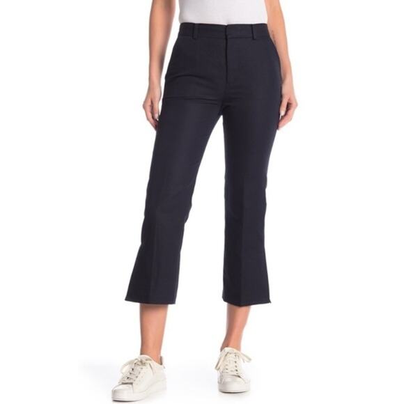 NWT FRAME Denim Navy Side Slit Crop Trouser Sz 6 - Picture 1 of 9